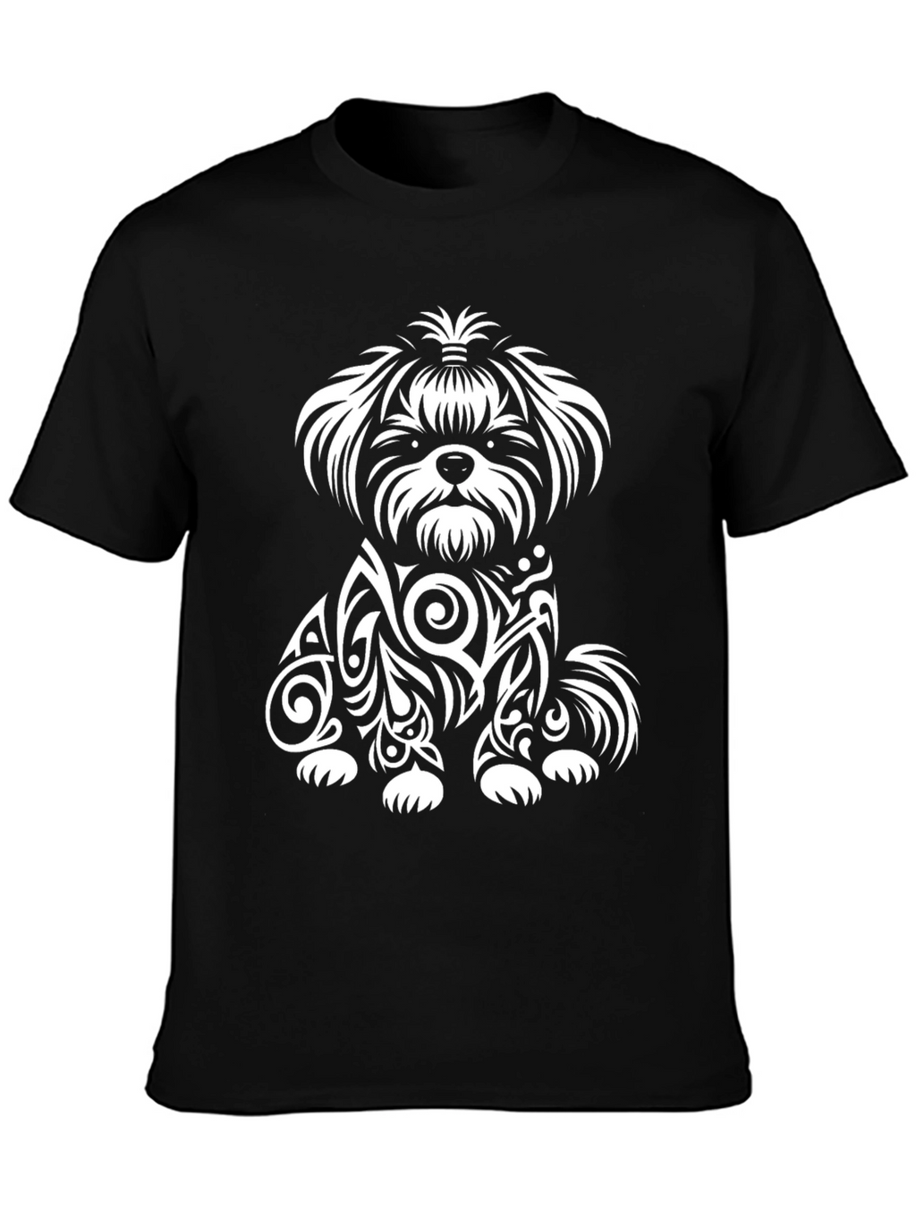 Dog Tribal Art T-Shirt - Black