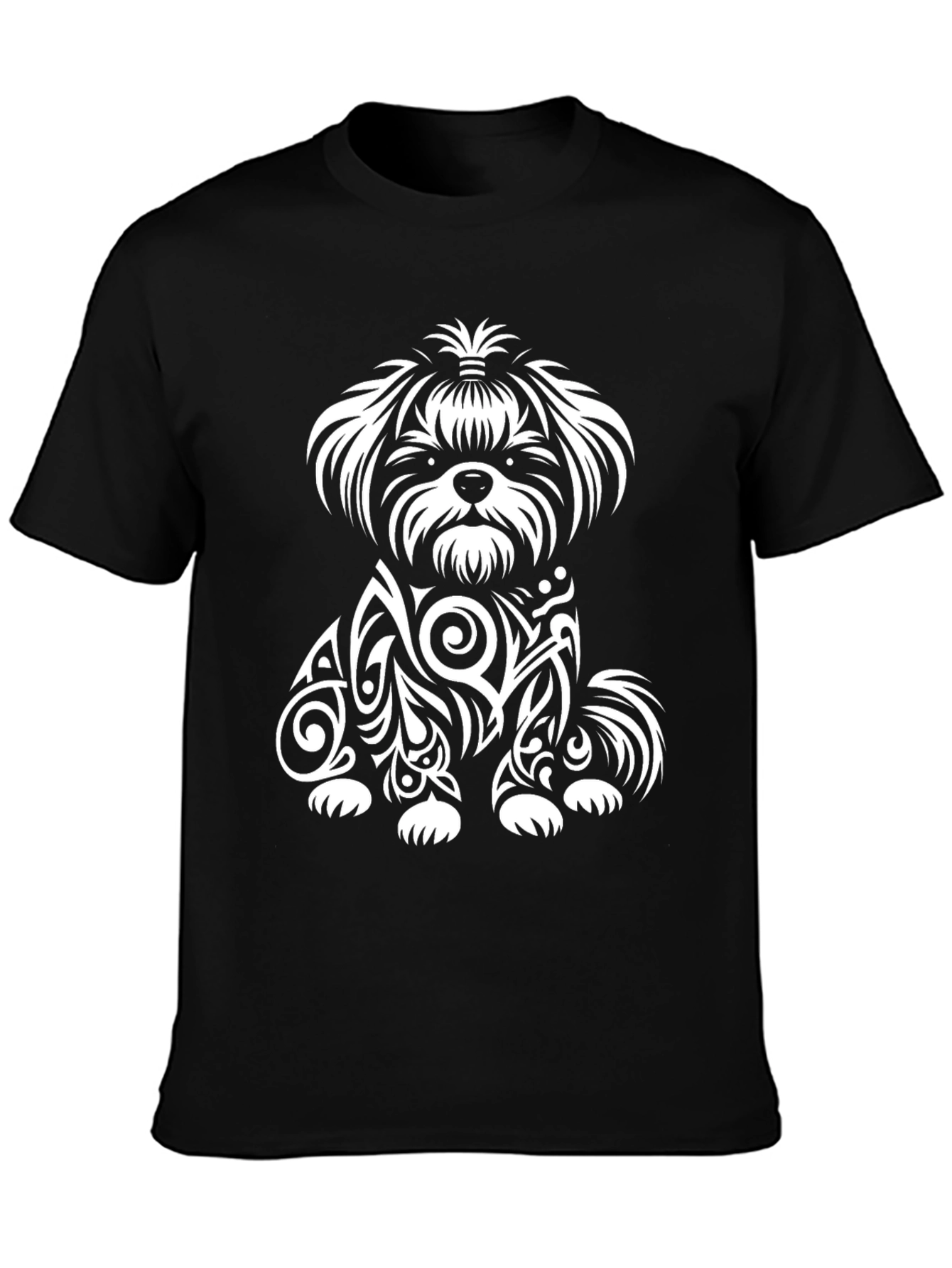 Dog Tribal Art T-Shirt - Black