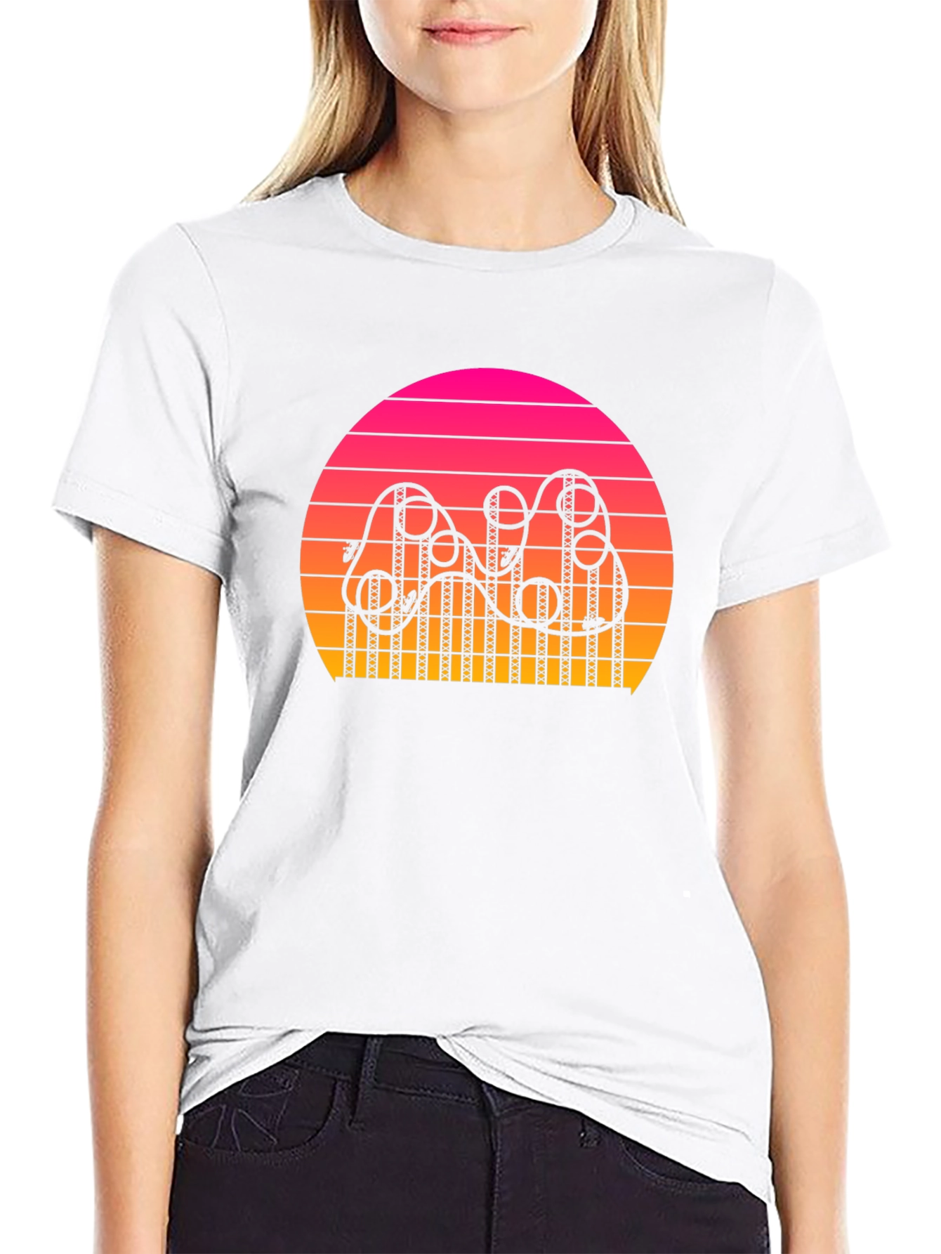 Retro Sunset Rollercoaster T-Shirt