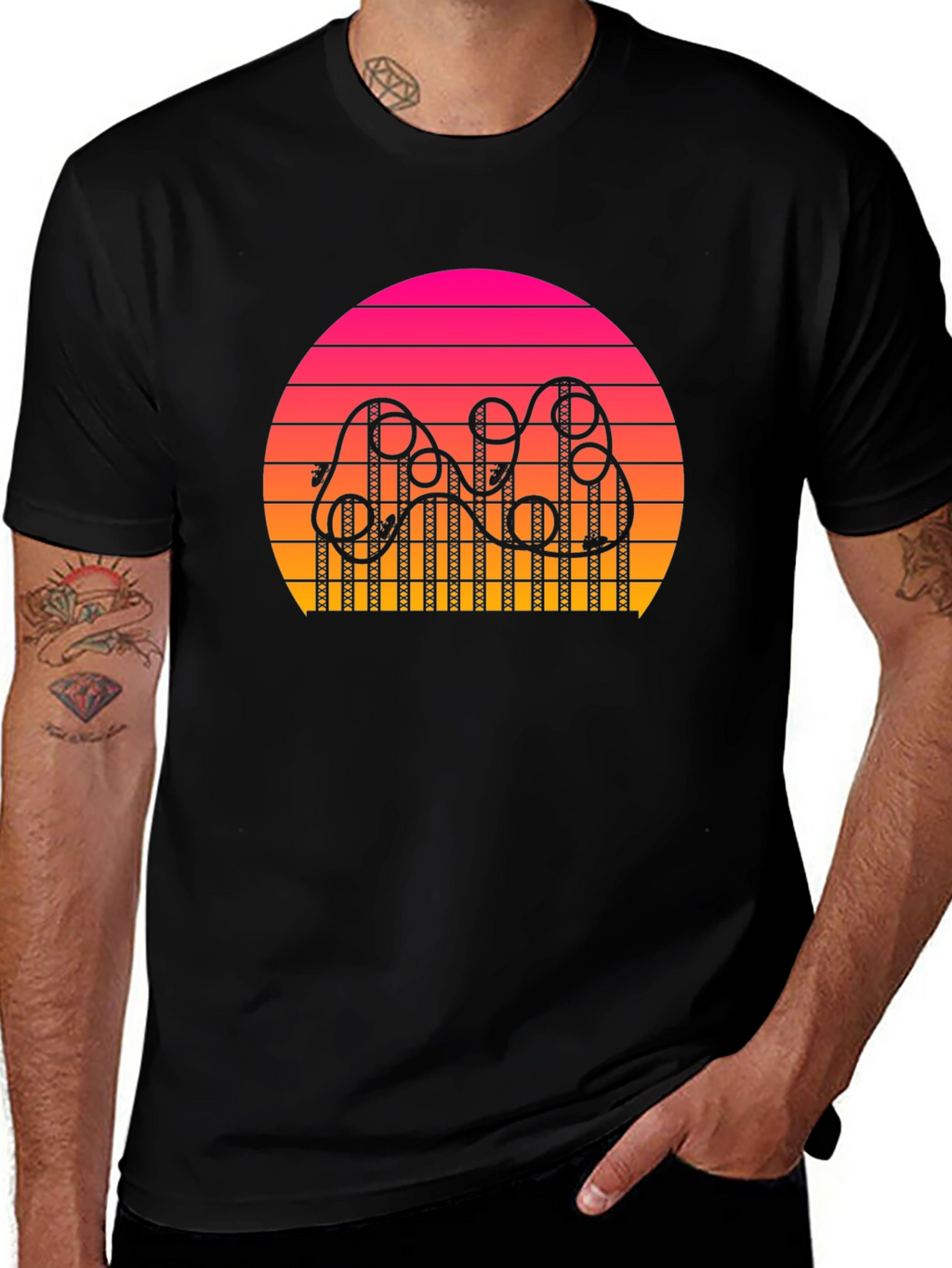 Retro Sunset Rollercoaster T-Shirt