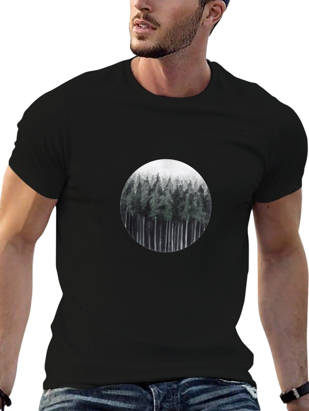 Nature Forest T-Shirt - Mens Black Tee