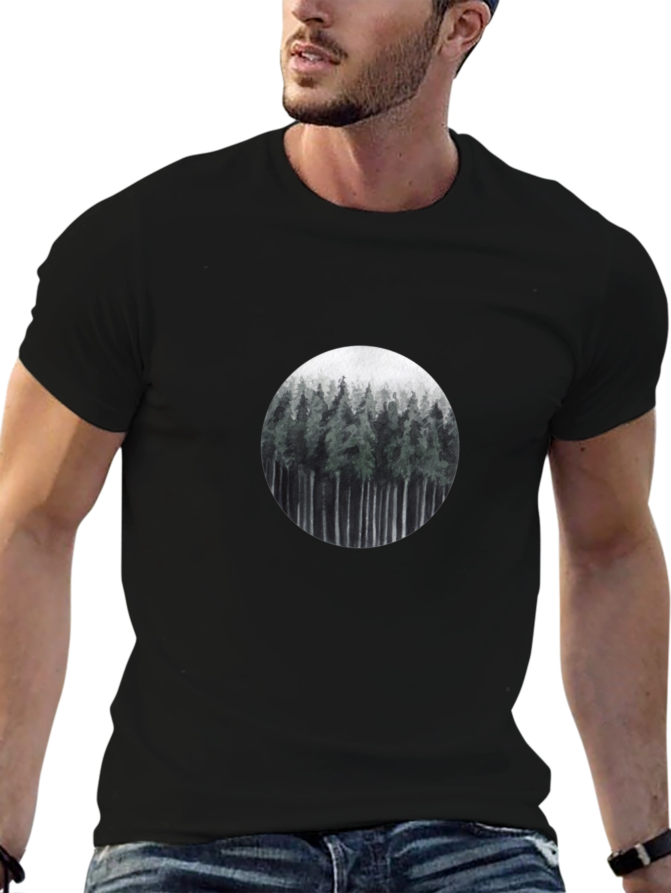 Nature Forest T-Shirt - Mens Black Tee