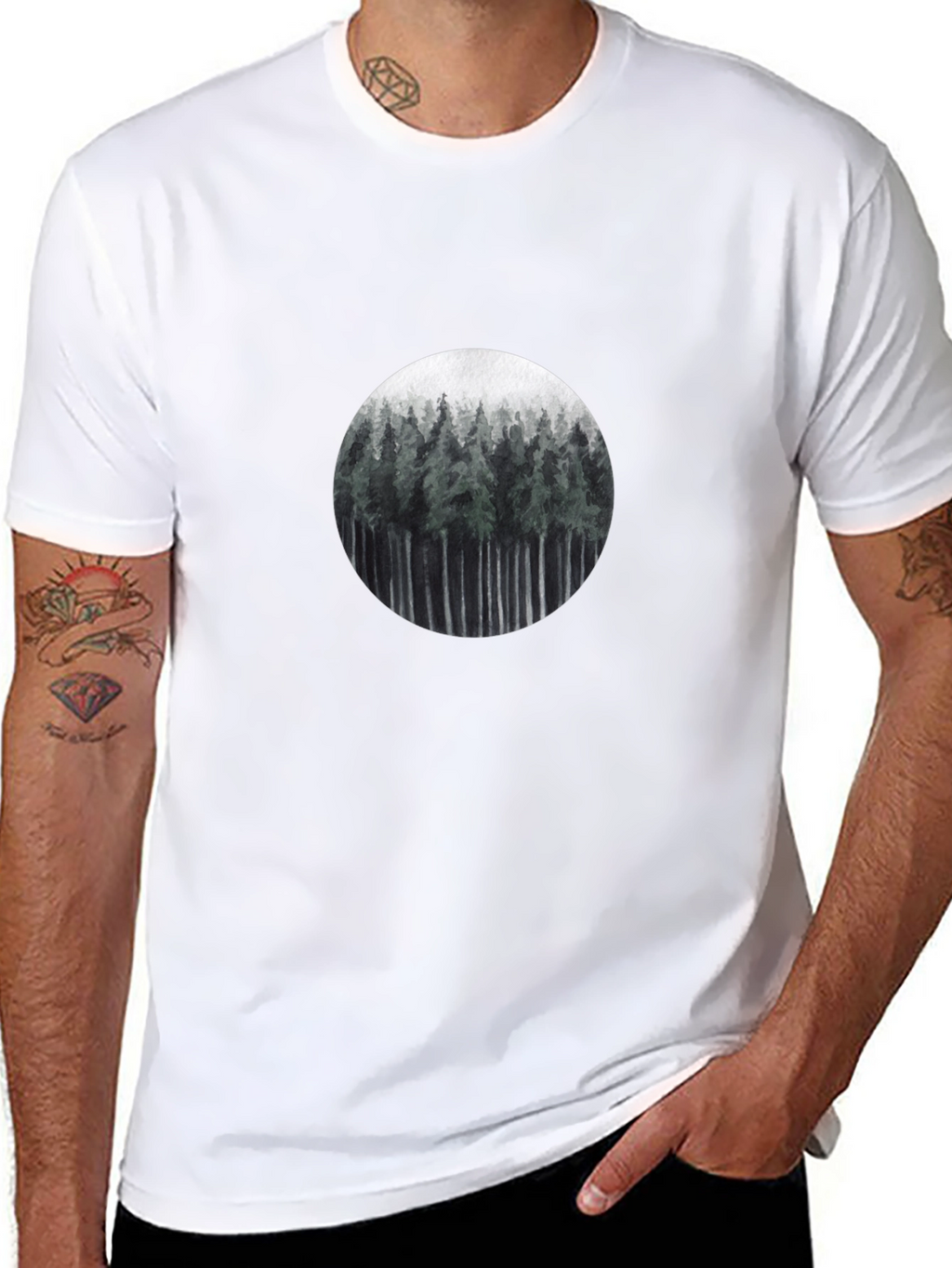 Nature Forest T-Shirt - Mens Black Tee