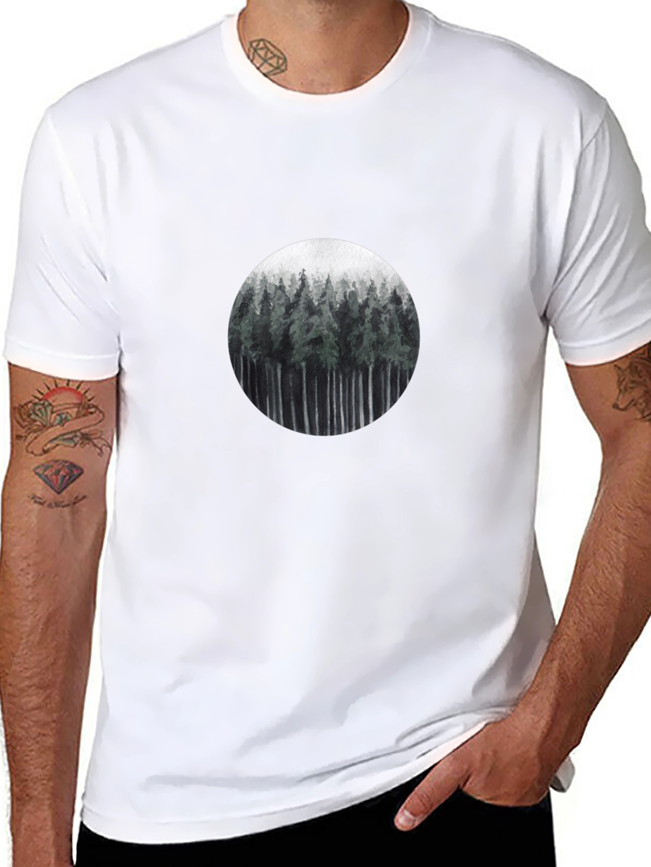 Nature Forest T-Shirt - Mens Black Tee