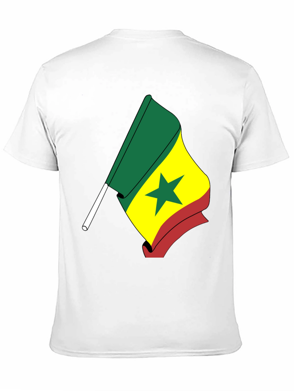 Senegal Flag Graphic T-Shirt - Black Crew Neck Tee