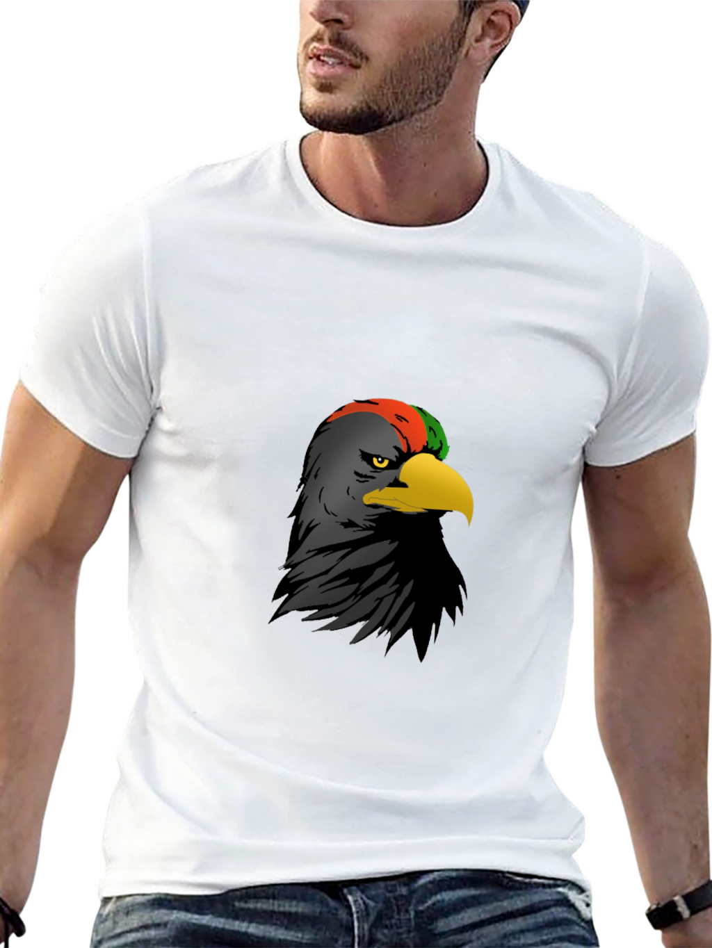 Black Tee with Eagle Graphic