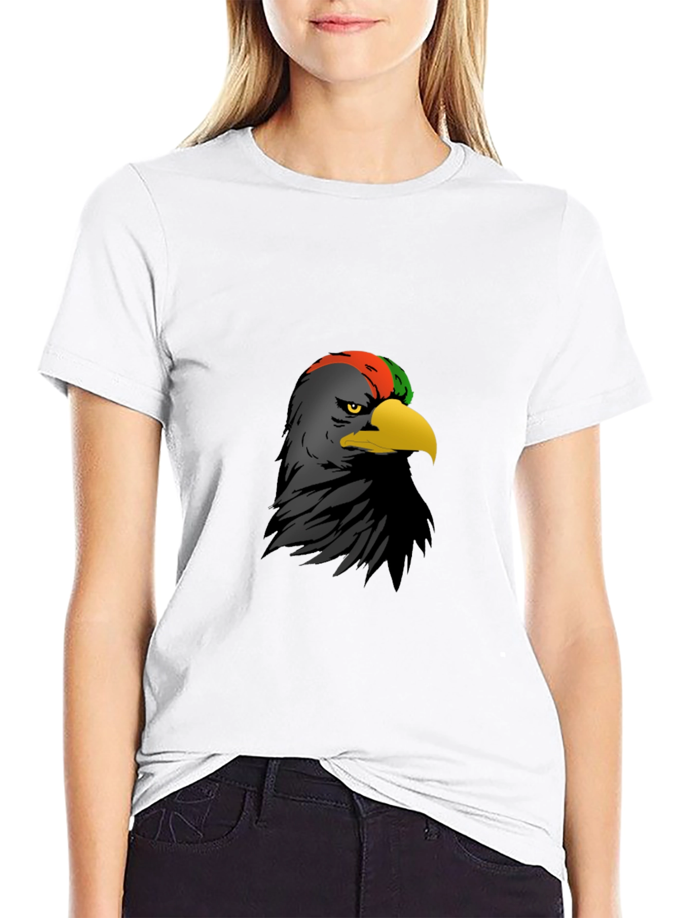 Black Tee with Eagle Graphic