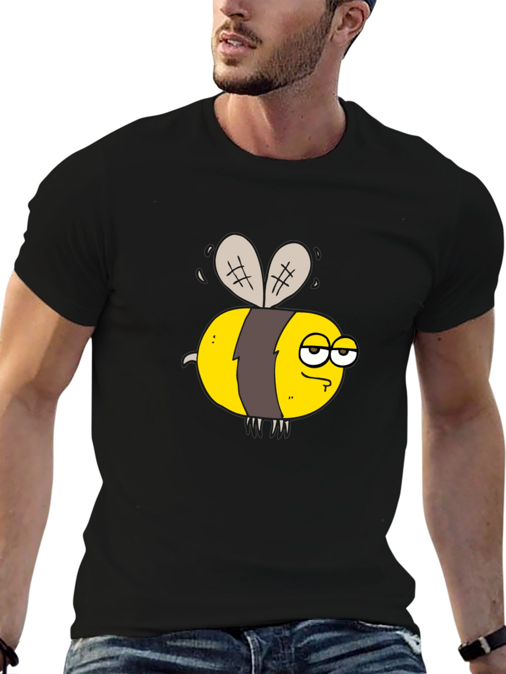 Funny Grumpy Bee Graphic T-Shirt