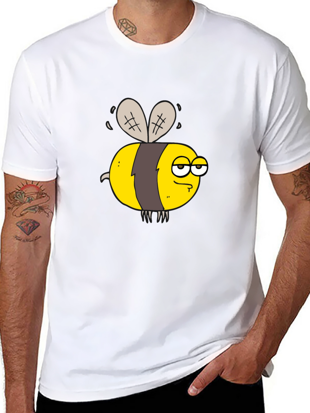 Funny Grumpy Bee Graphic T-Shirt