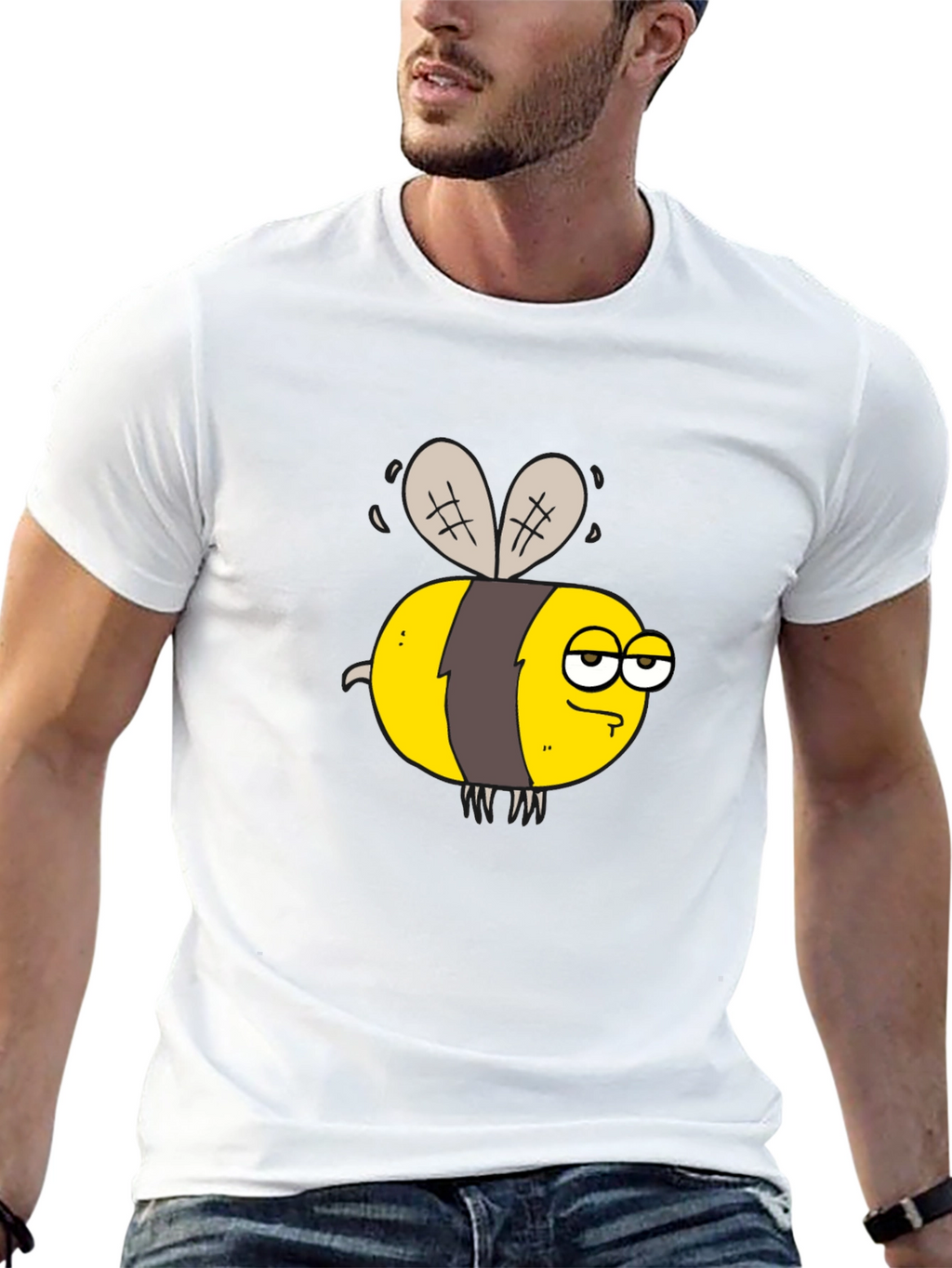 Funny Grumpy Bee Graphic T-Shirt