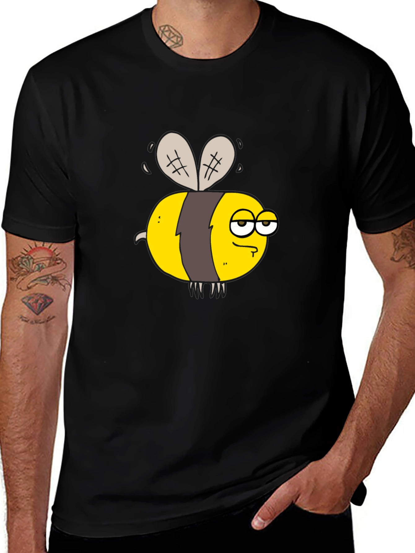 Funny Grumpy Bee Graphic T-Shirt