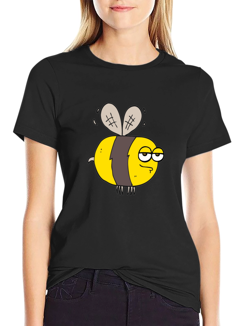 Funny Grumpy Bee Graphic T-Shirt