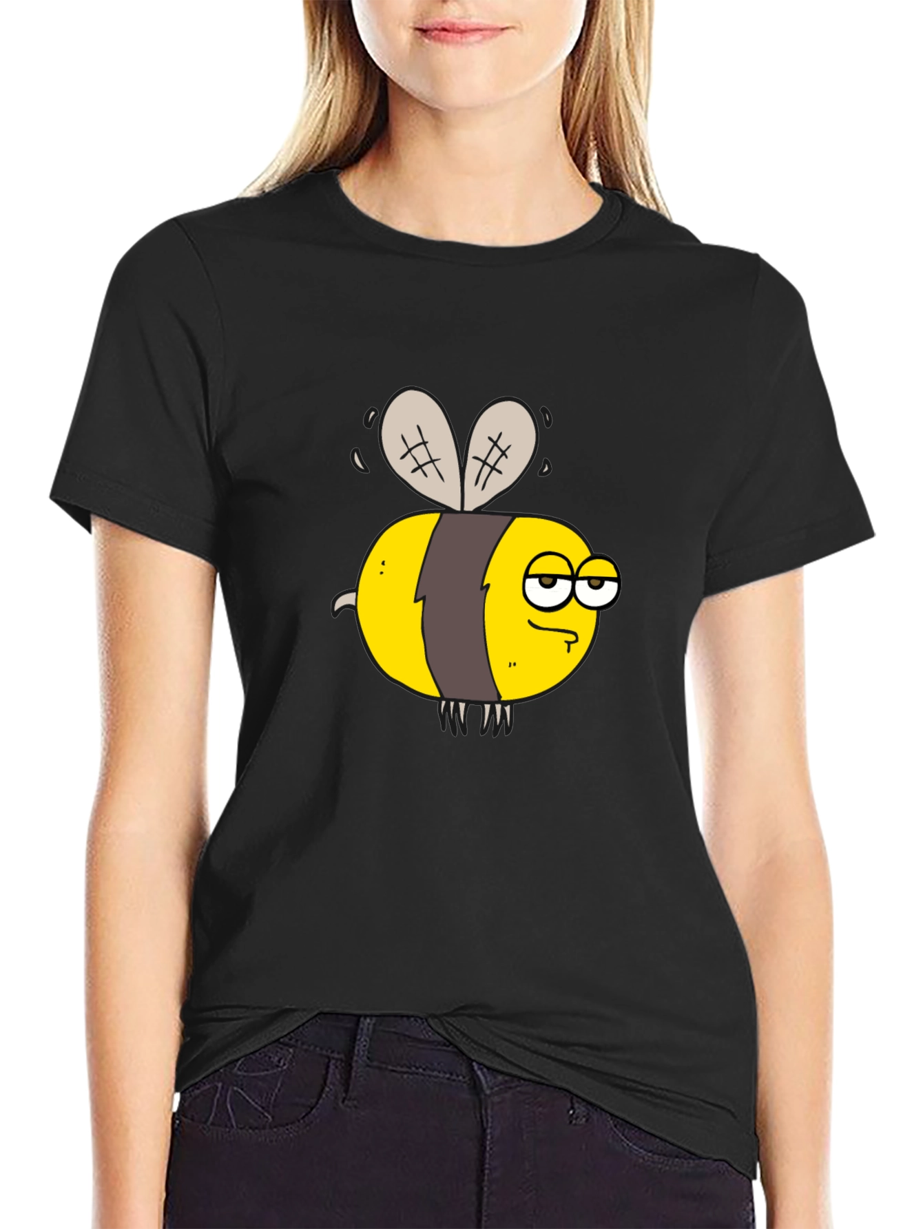 Funny Grumpy Bee Graphic T-Shirt