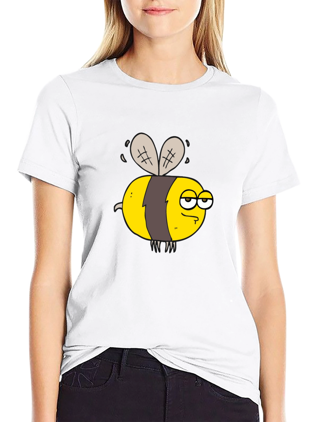 Funny Grumpy Bee Graphic T-Shirt