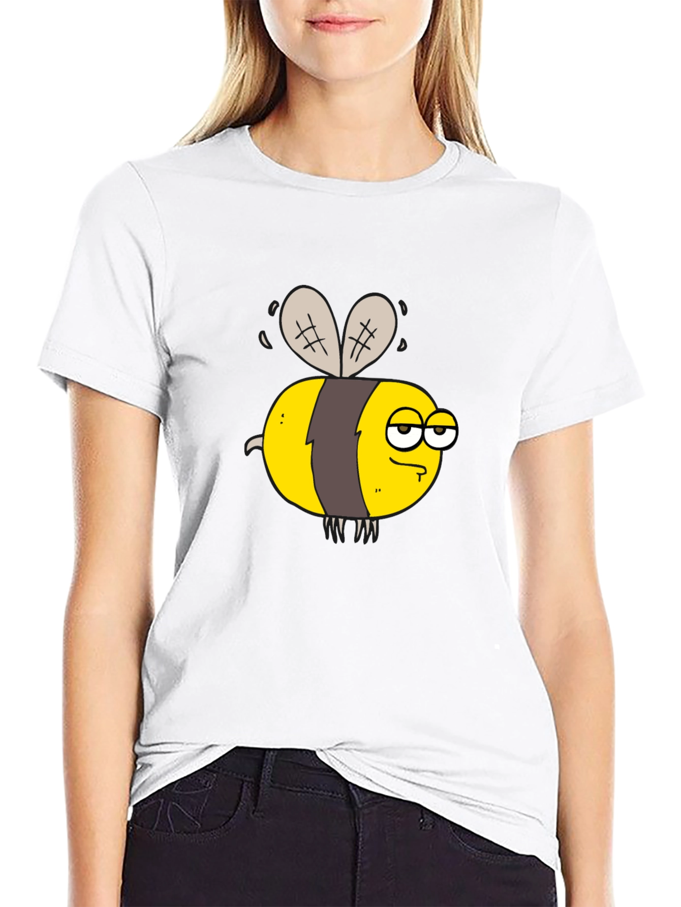 Funny Grumpy Bee Graphic T-Shirt