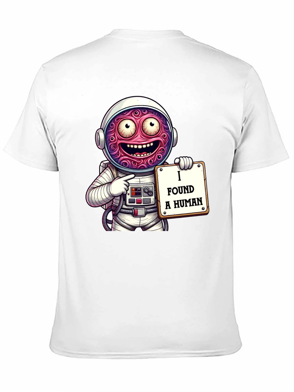 Funny Alien Astronaut I Found A Human Graphic T-Shirt