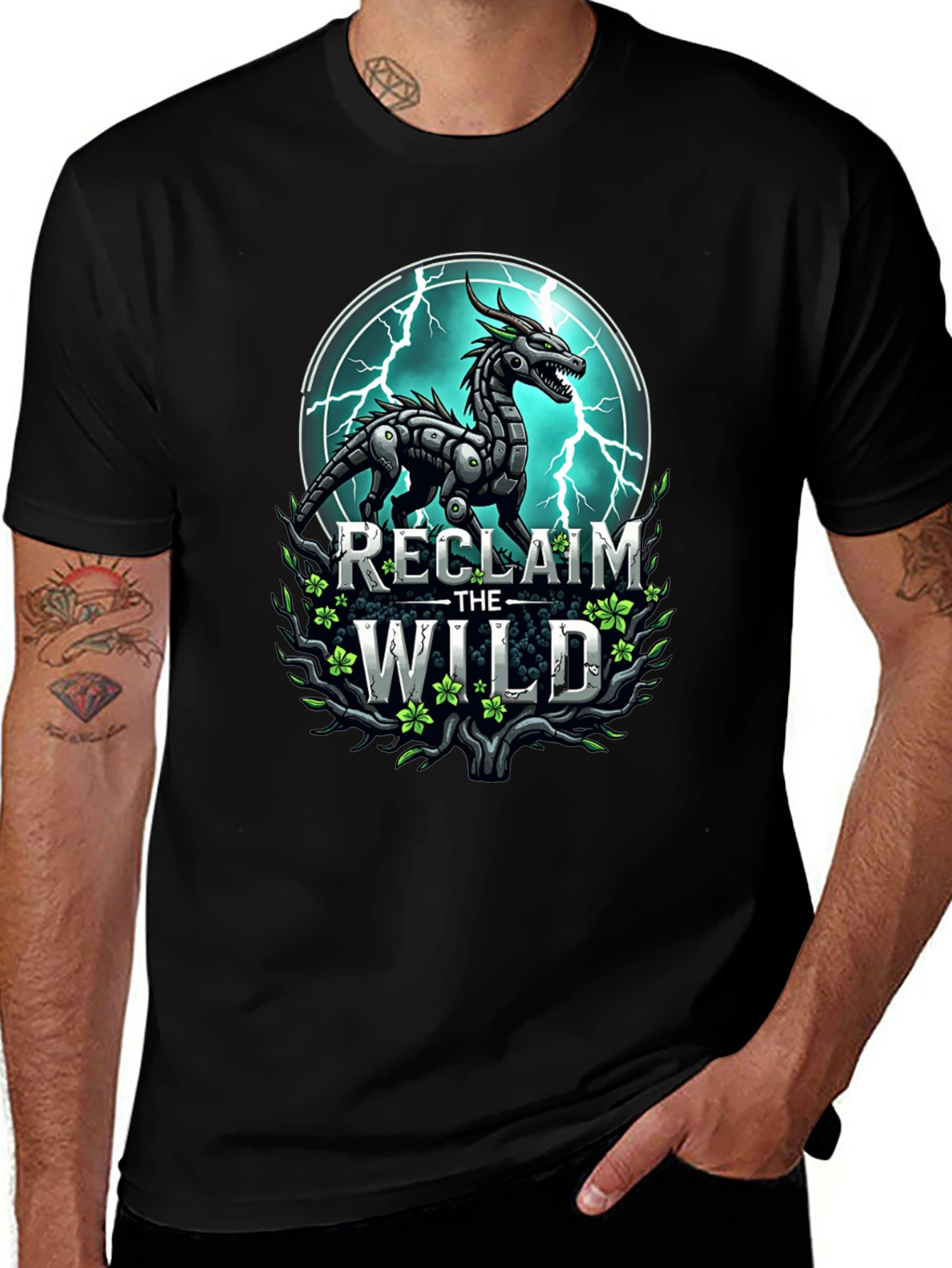 Reclaim the Wild Dragon Graphic Tee - Cool Fantasy Design