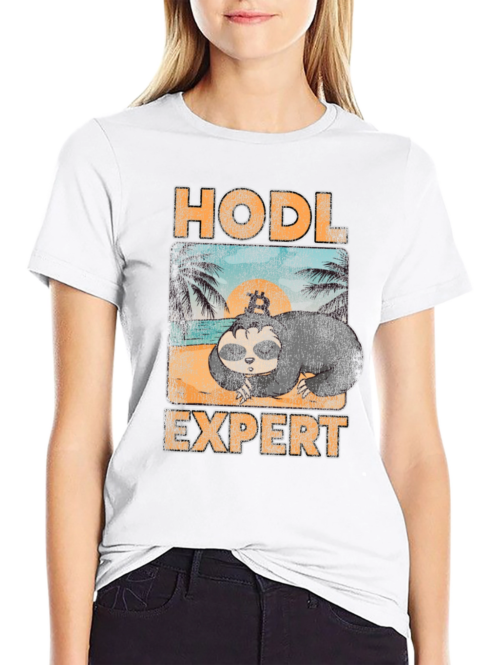 HODL Expert Sloth Bitcoin Crypto T-Shirt