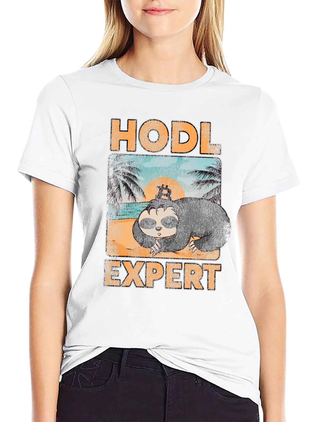 HODL Expert Sloth Bitcoin Crypto T-Shirt