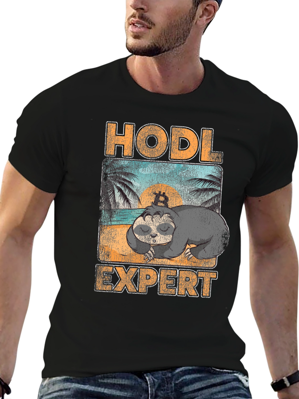 HODL Expert Sloth Bitcoin Crypto T-Shirt