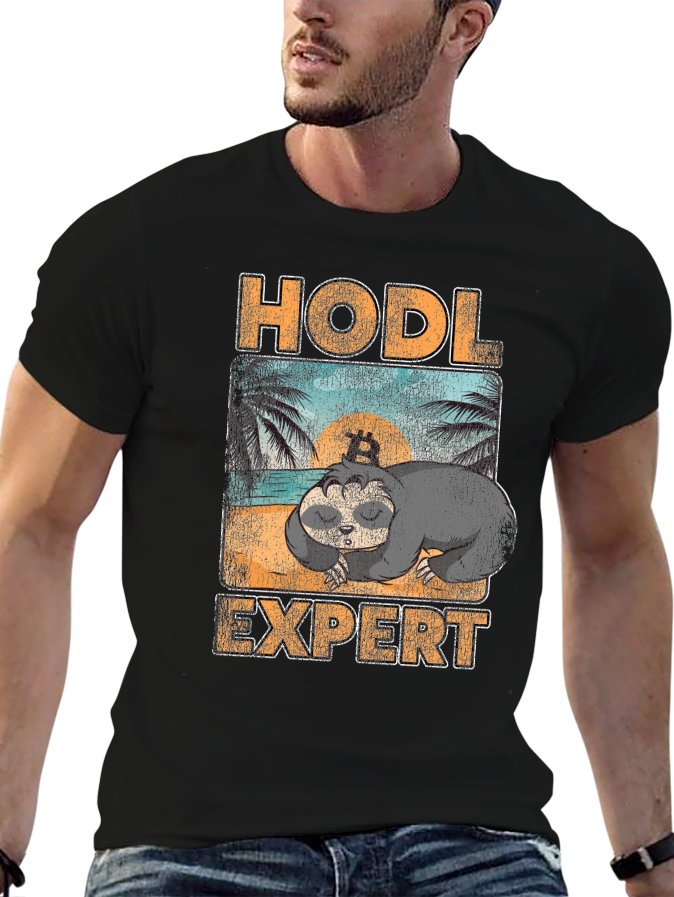 HODL Expert Sloth Bitcoin Crypto T-Shirt