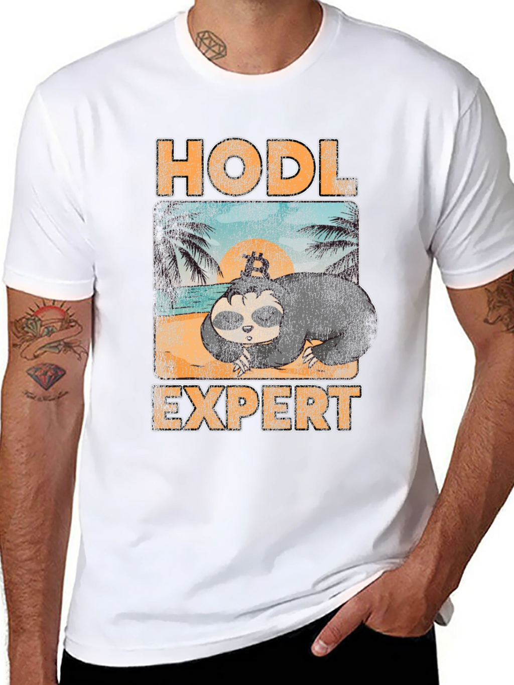 HODL Expert Sloth Bitcoin Crypto T-Shirt