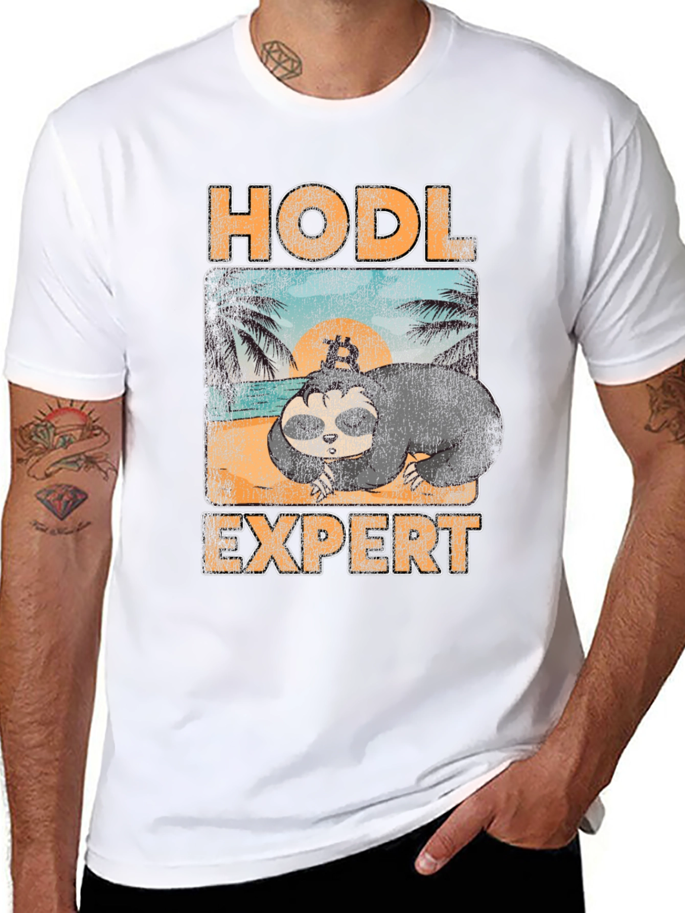 HODL Expert Sloth Bitcoin Crypto T-Shirt