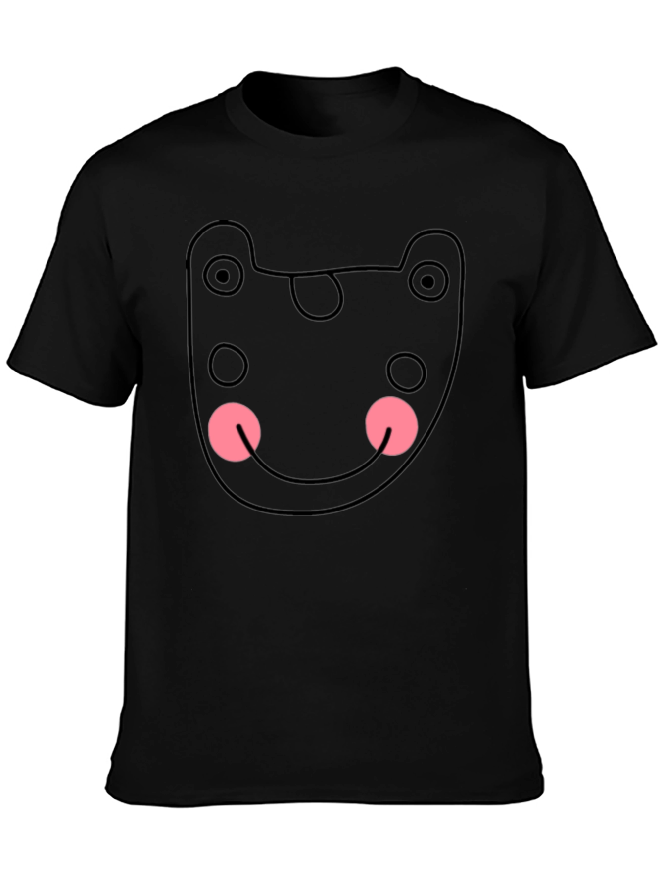 Funky Black Tee - Abstract Bear Graphic