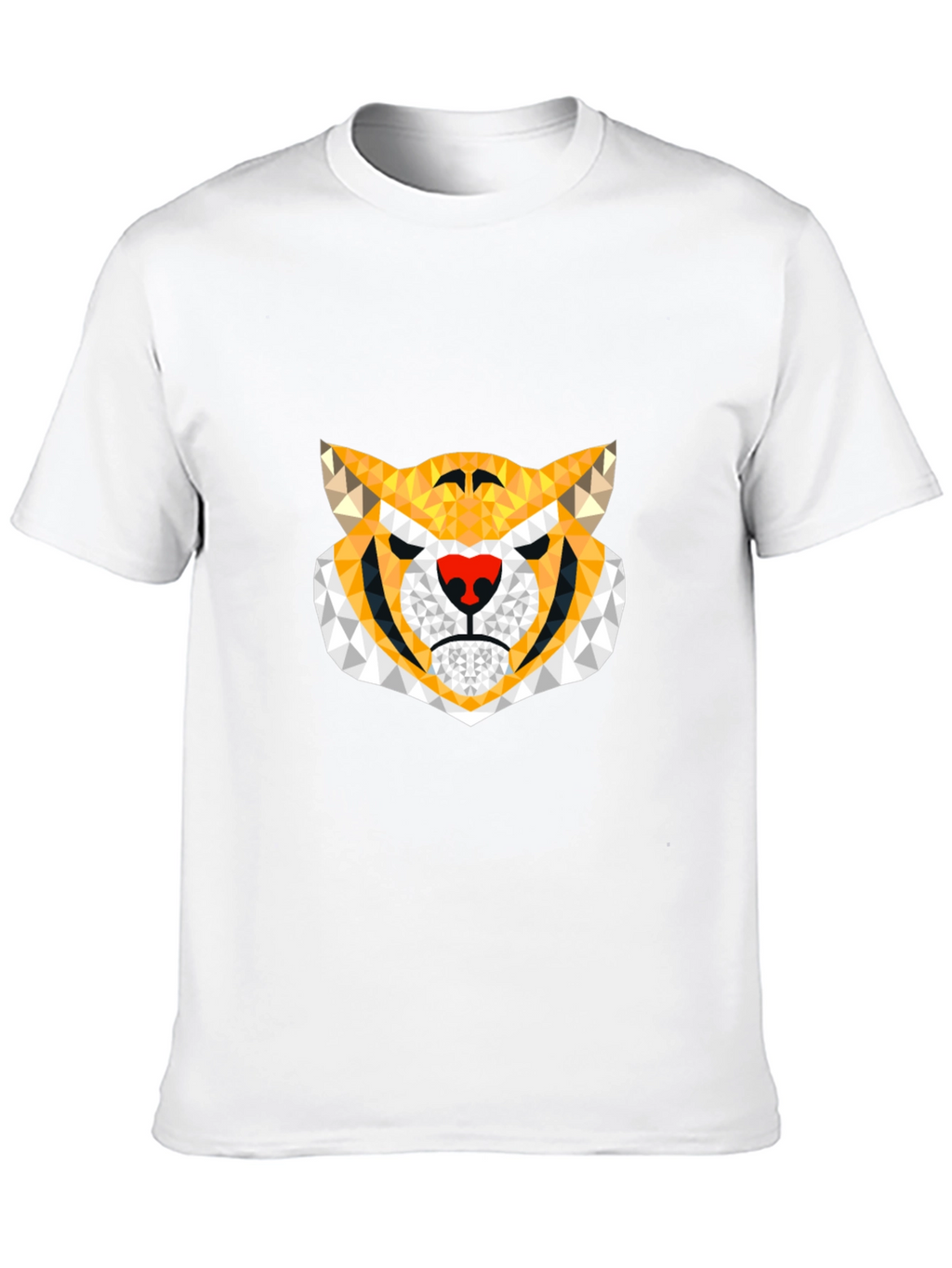 Geometric Tiger Graphic Tee - Modern Mens T-Shirt