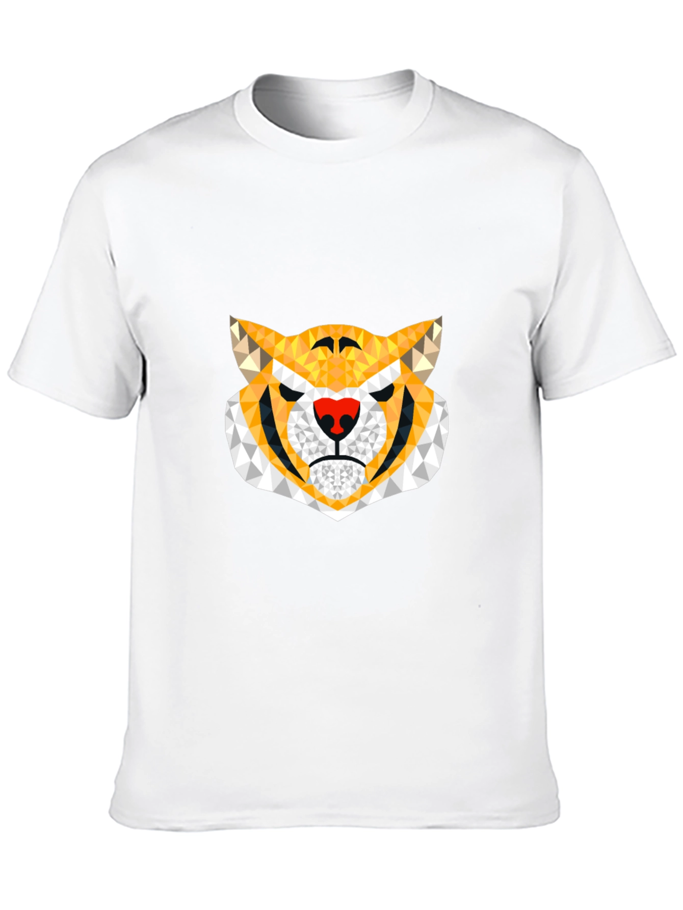 Geometric Tiger Graphic Tee - Modern Mens T-Shirt