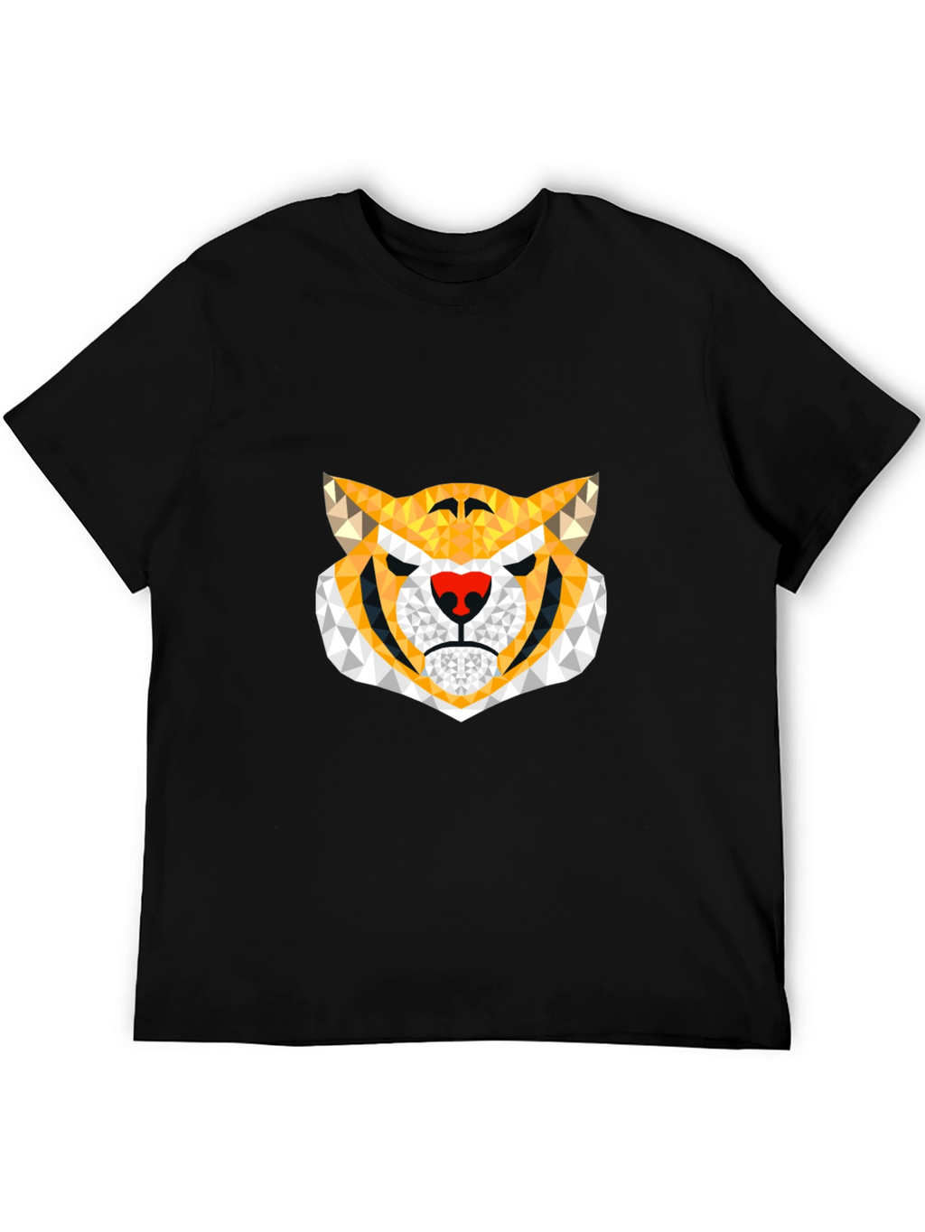 Geometric Tiger Graphic Tee - Modern Mens T-Shirt