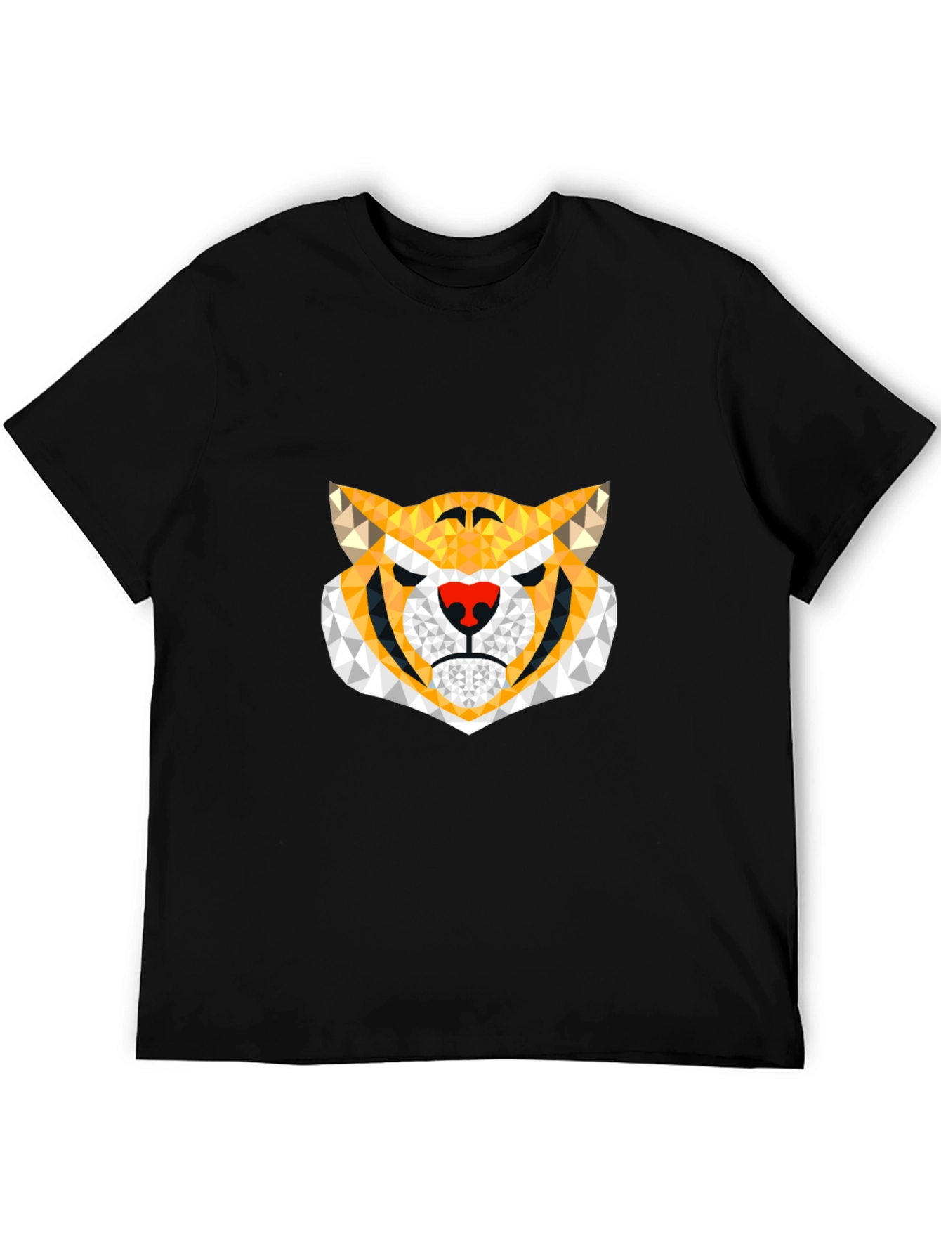 Geometric Tiger Graphic Tee - Modern Mens T-Shirt