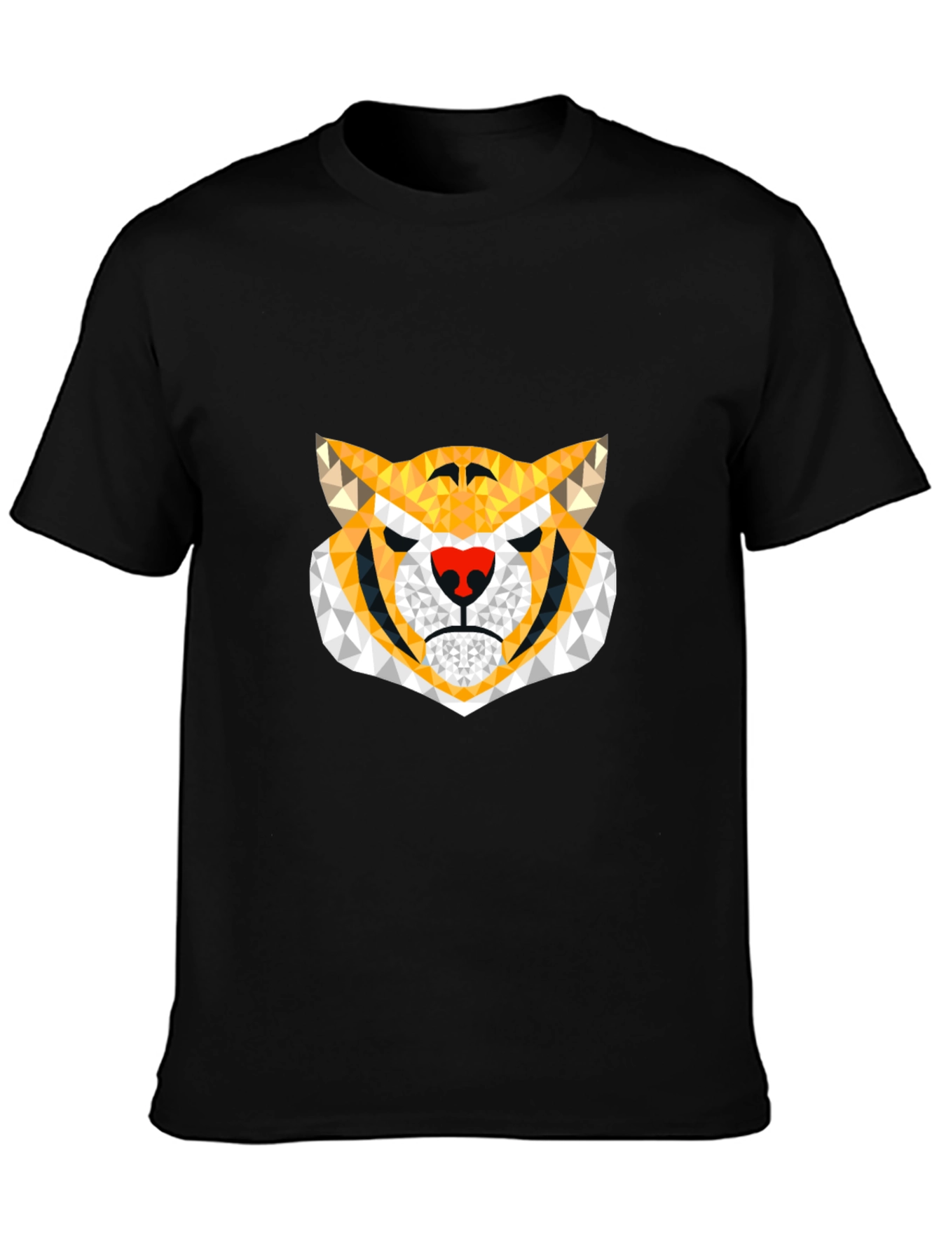 Geometric Tiger Graphic Tee - Modern Mens T-Shirt