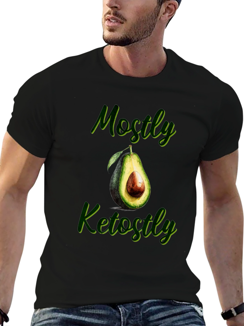 Mostly Ketostly Avocado Graphic T-Shirt