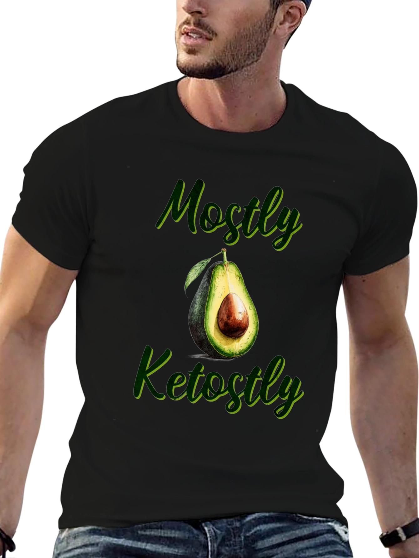 Mostly Ketostly Avocado Graphic T-Shirt