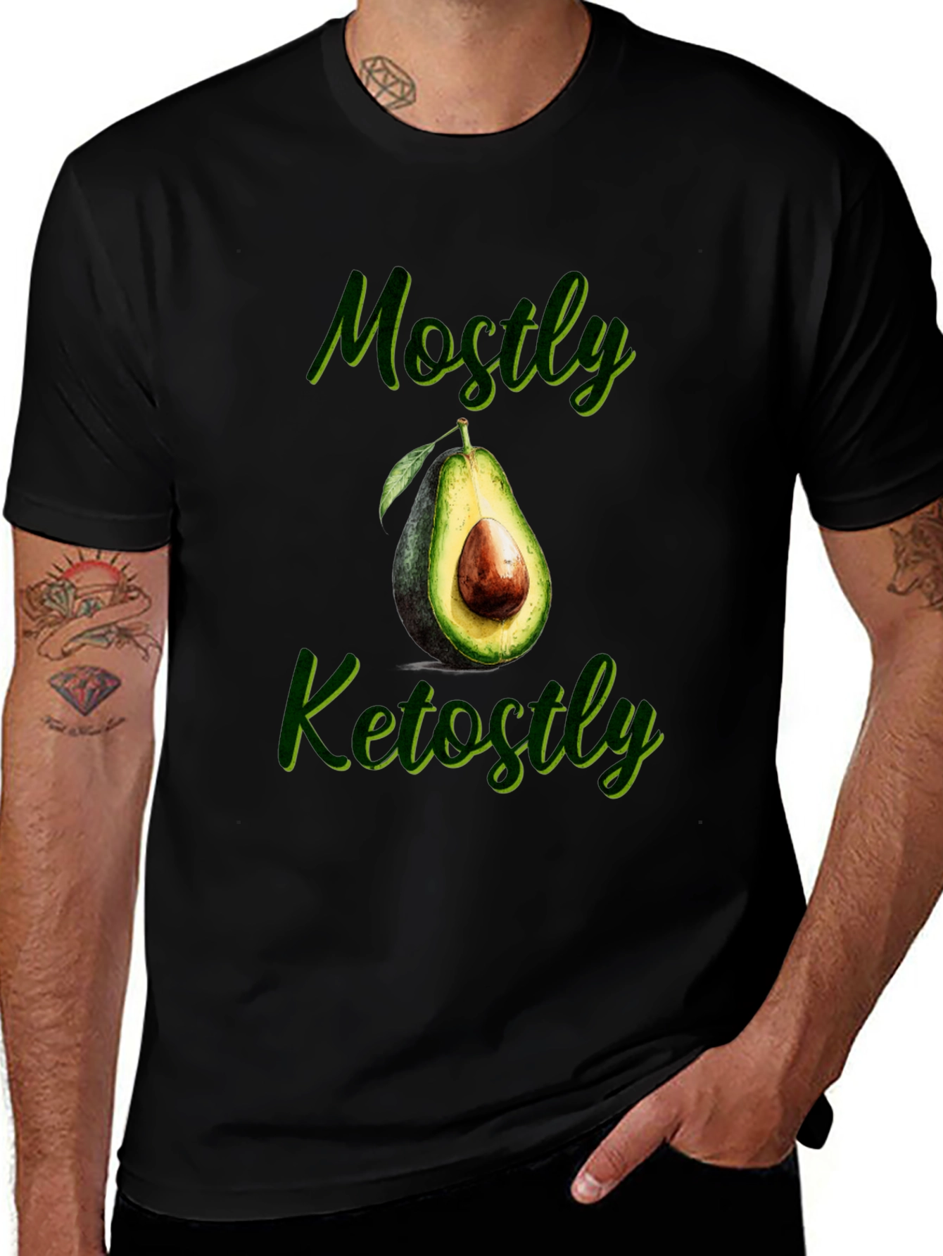 Mostly Ketostly Avocado Graphic T-Shirt