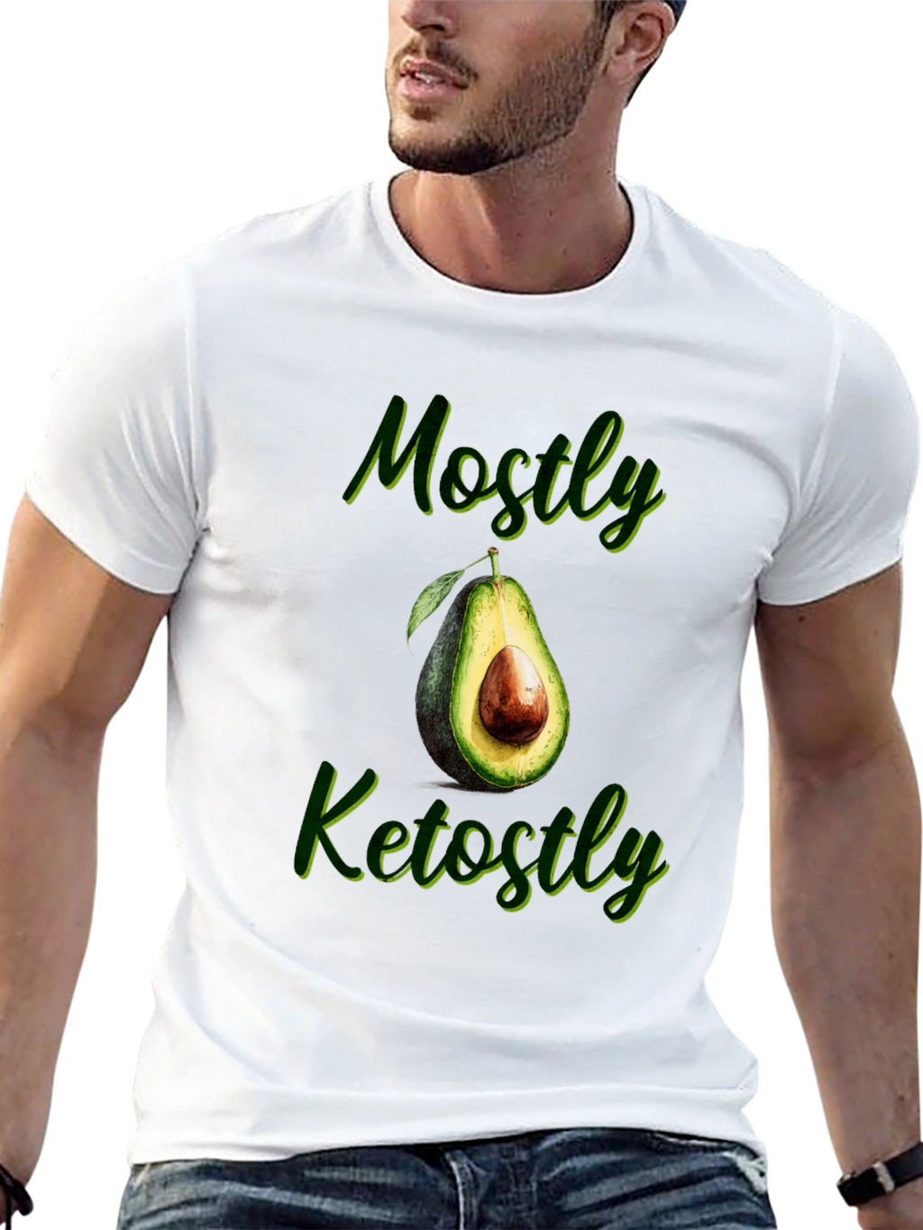 Mostly Ketostly Avocado Graphic T-Shirt