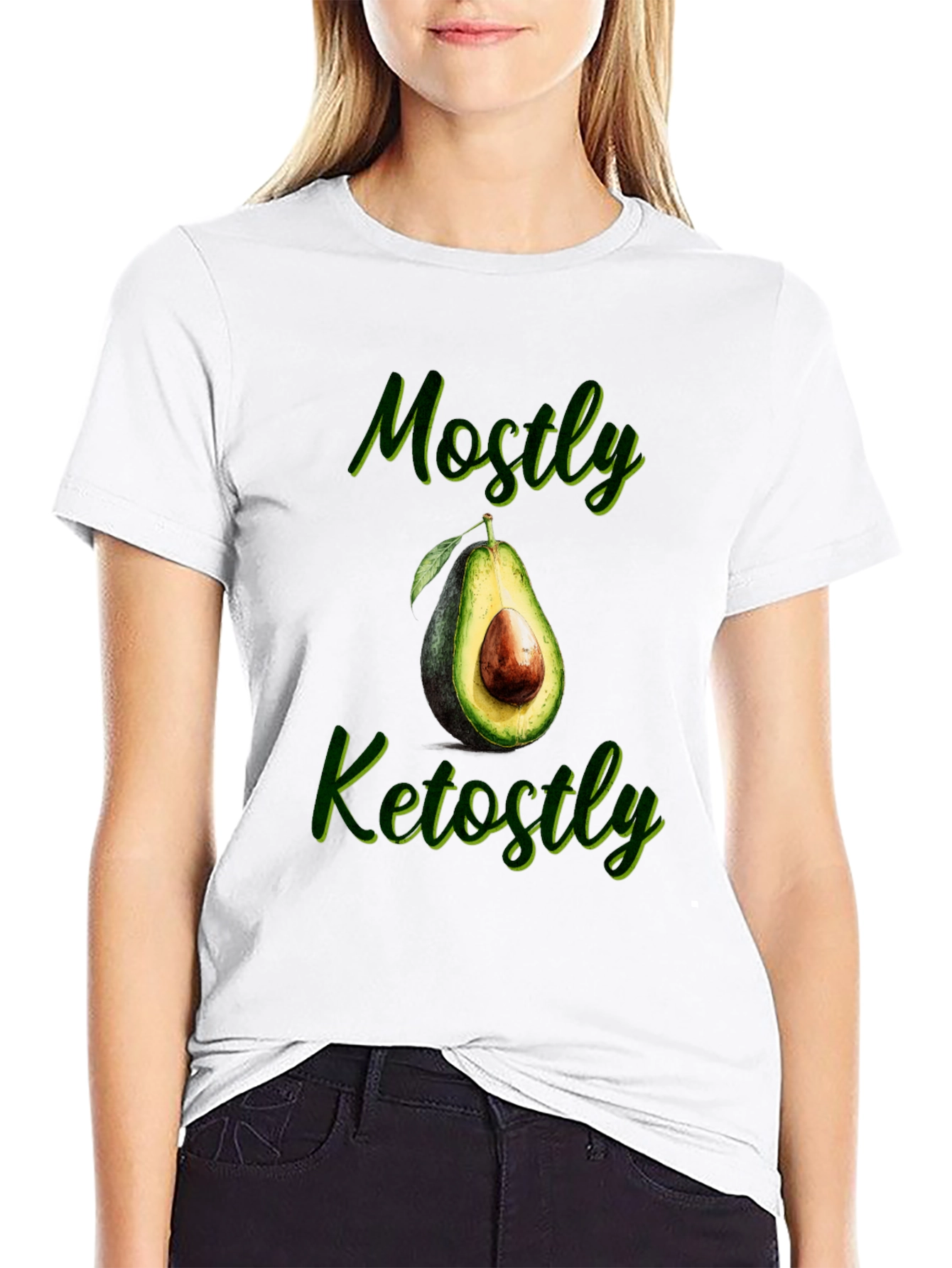 Mostly Ketostly Avocado Graphic T-Shirt