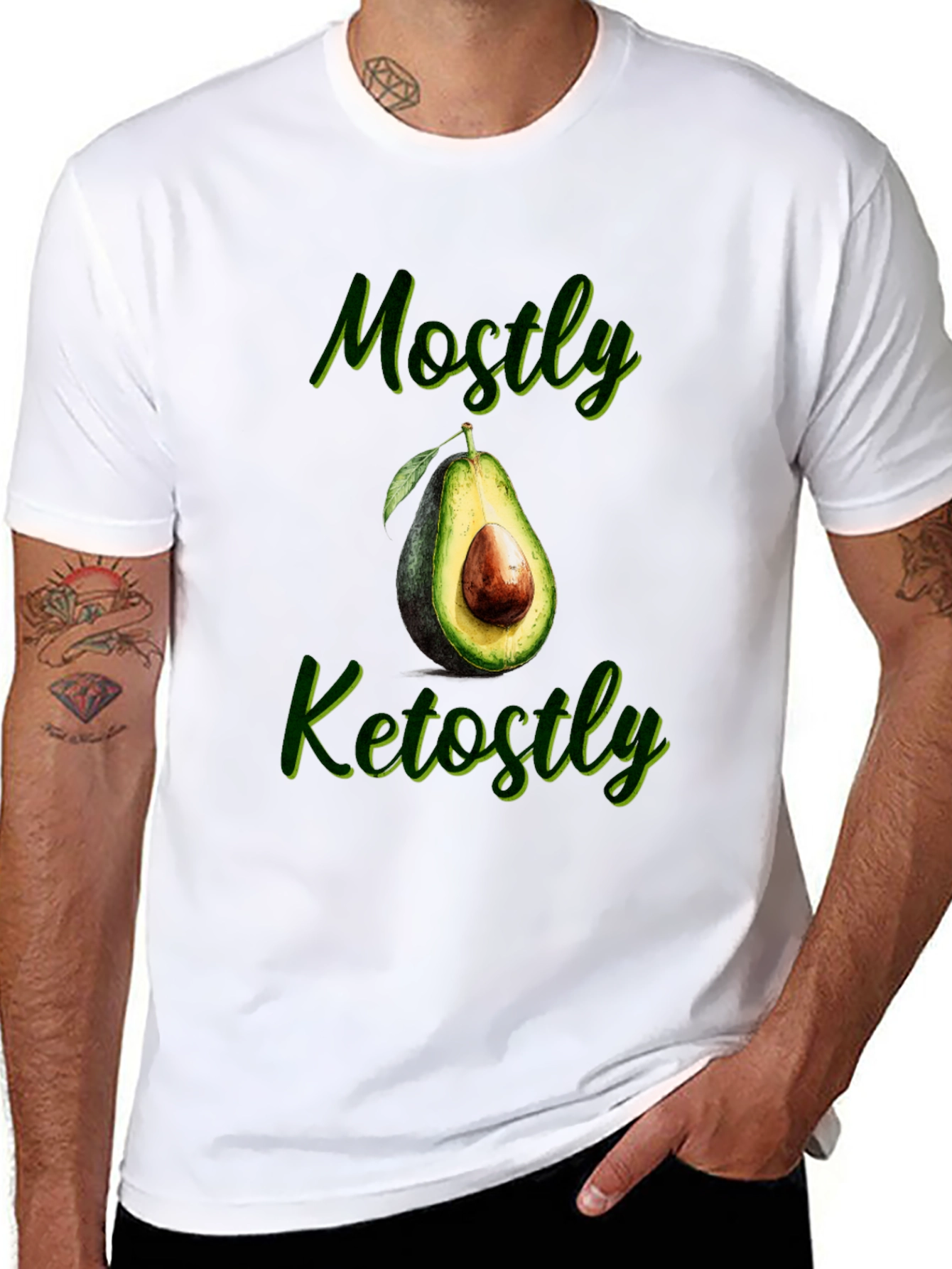Mostly Ketostly Avocado Graphic T-Shirt