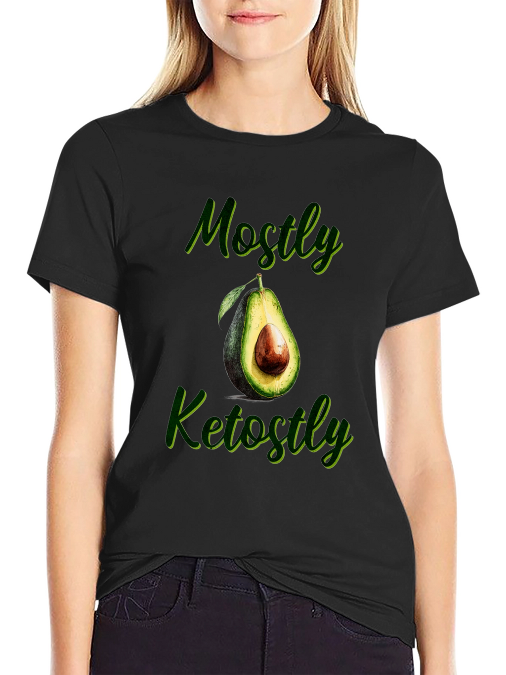 Mostly Ketostly Avocado Graphic T-Shirt