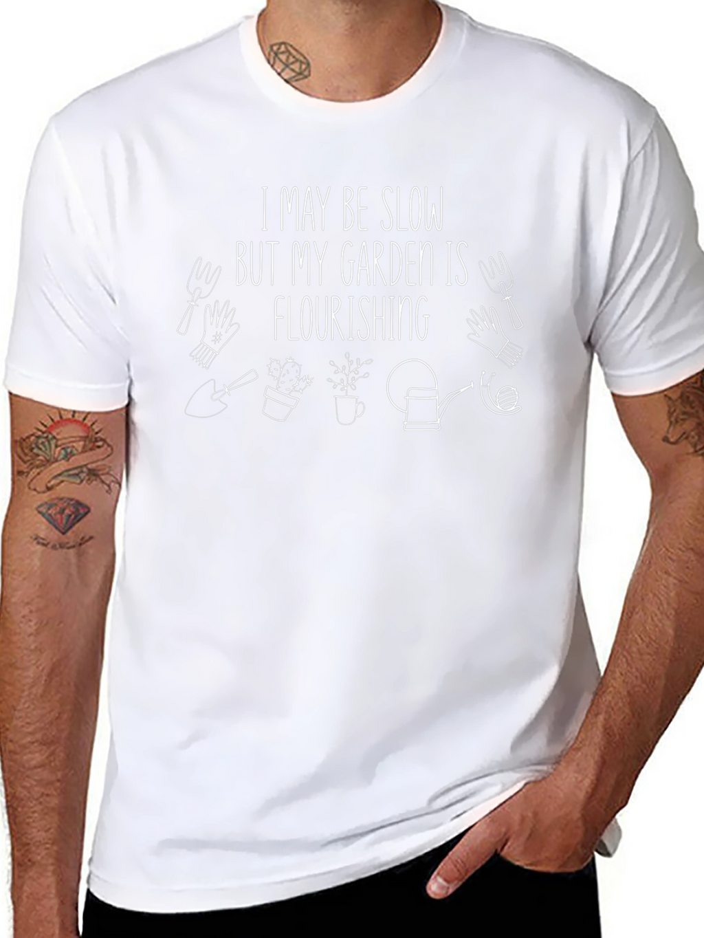 Gardening Humor T-Shirt - Flourishing Slow Gardener Tee