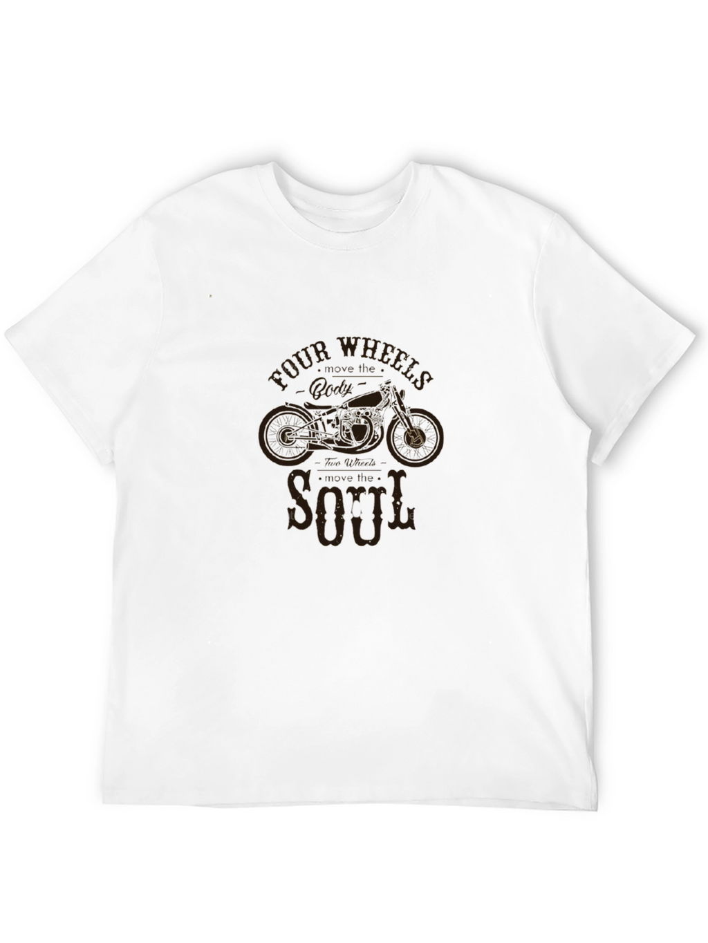 Mens Black Motorcycle Soul Graphic T-Shirt