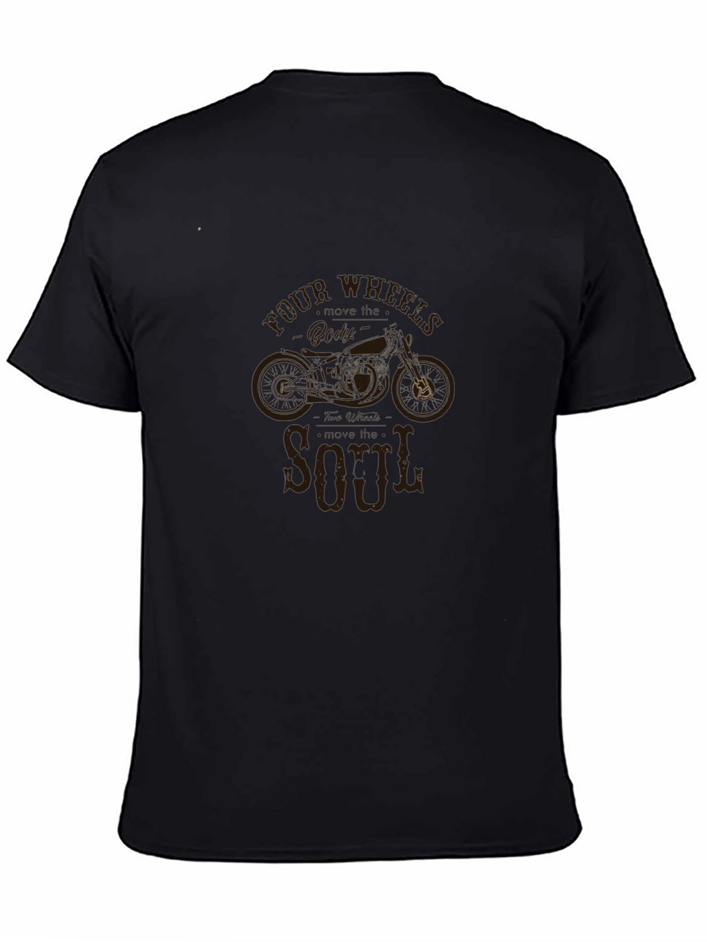 Mens Black Motorcycle Soul Graphic T-Shirt