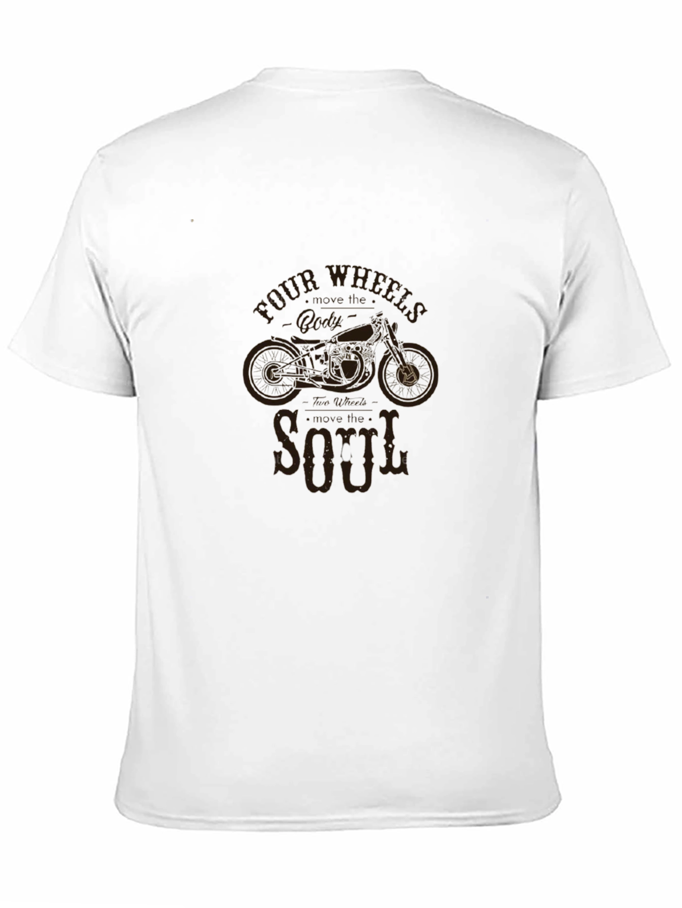 Mens Black Motorcycle Soul Graphic T-Shirt