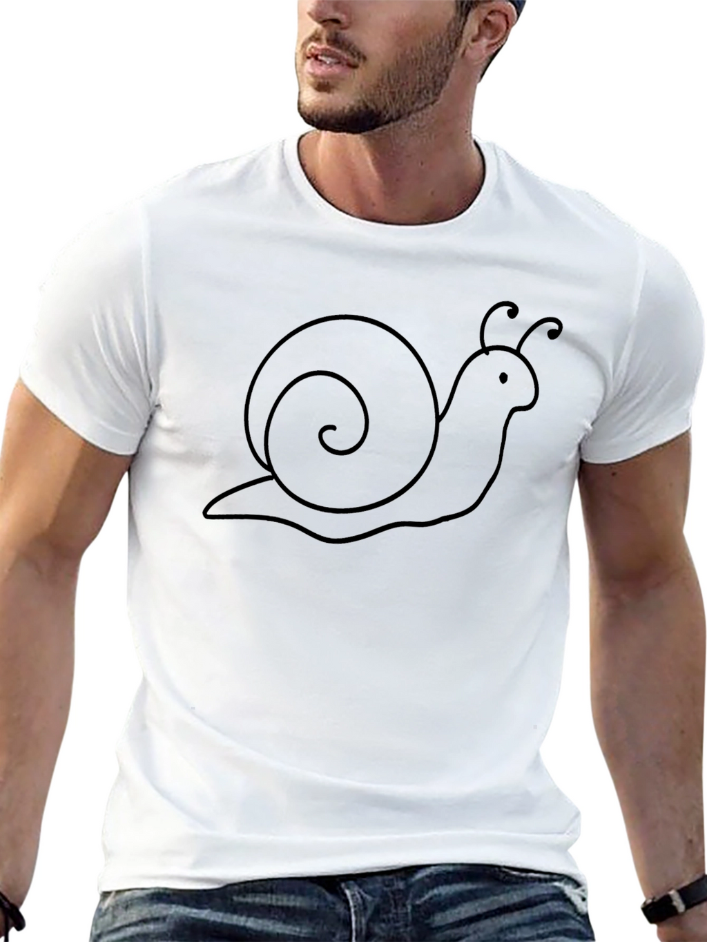 Snail Graphic Tee - Casual Black T-Shirt