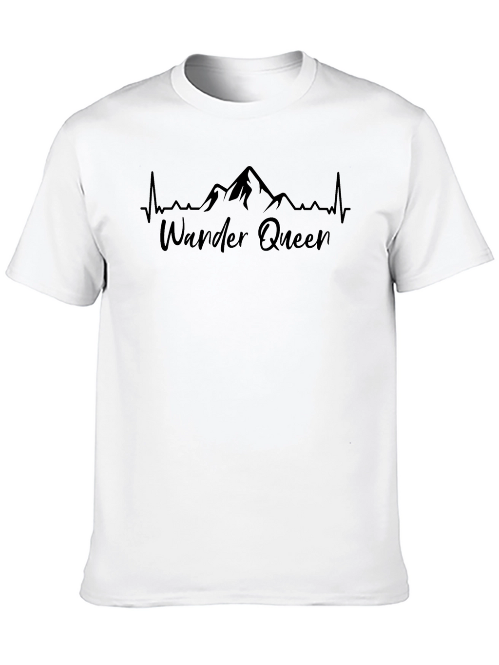 Wander Queen Mountain Heartbeat Tee - Black Cotton