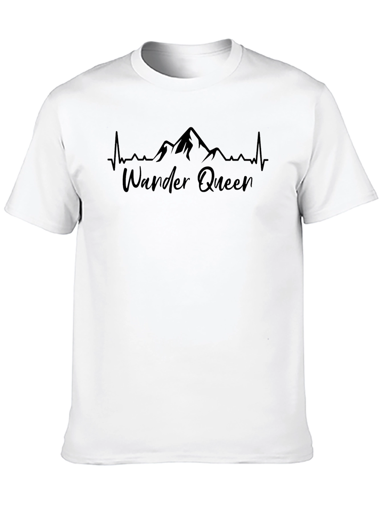 Wander Queen Mountain Heartbeat Tee - Black Cotton