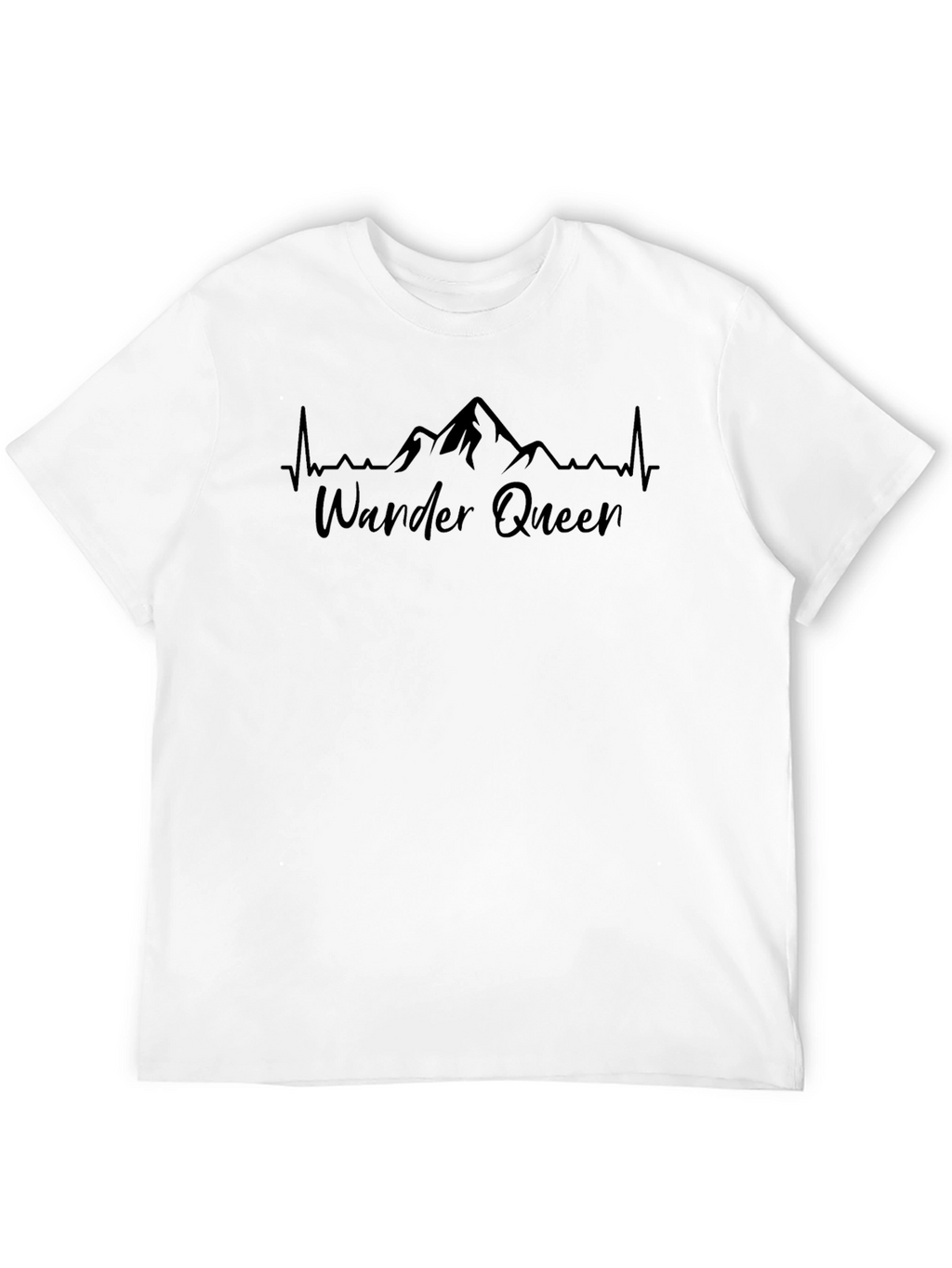 Wander Queen Mountain Heartbeat Tee - Black Cotton