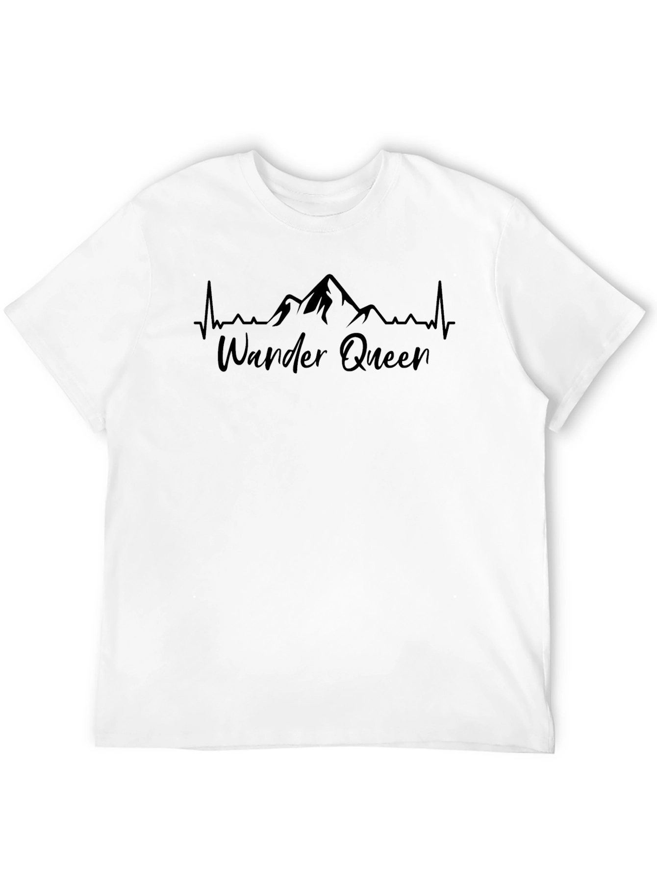 Wander Queen Mountain Heartbeat Tee - Black Cotton