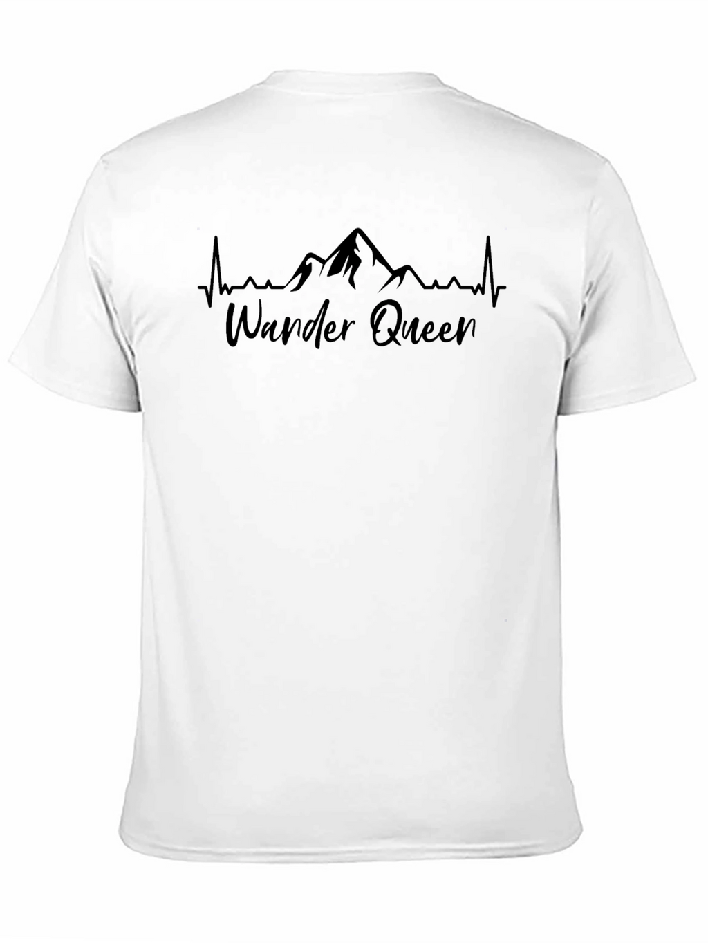 Wander Queen Mountain Heartbeat Tee - Black Cotton